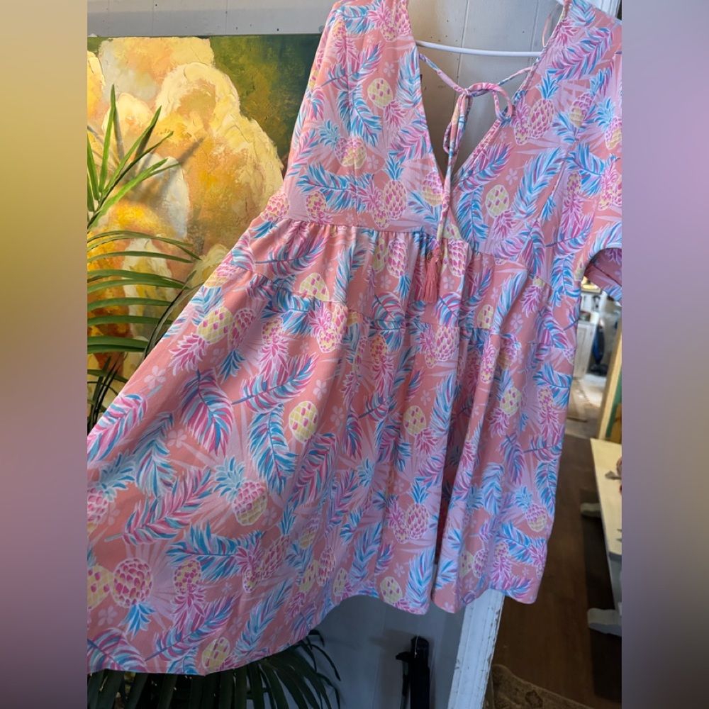 Simply Southern Vibrant Pink and Multicolor Dress